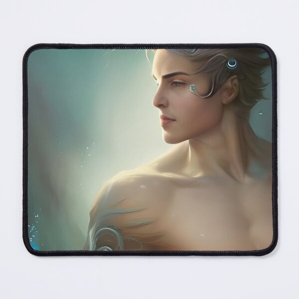 Item preview, Kai - Merman Digital Art, AI Art designed and sold by Lola Mystique Boutique.