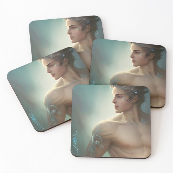 Item preview, Kai - Merman Digital Art, AI Art designed and sold by Lola Mystique Boutique.