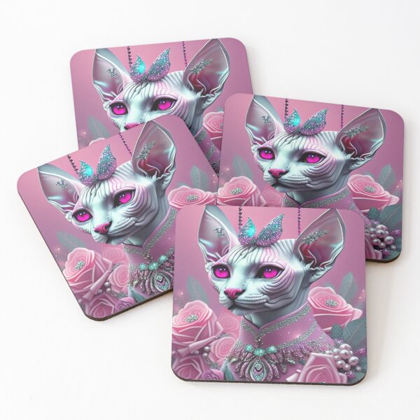 Item preview, Enchanted Sphynx Queen Adorns Herself with Roses designed and sold by Nocturne Paws.