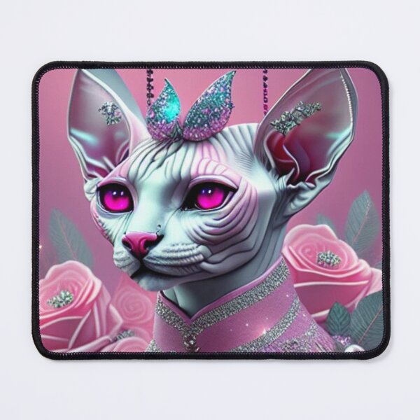 Item preview, Enchanted Sphynx Queen Adorns Herself with Roses designed and sold by Nocturne  Paws.