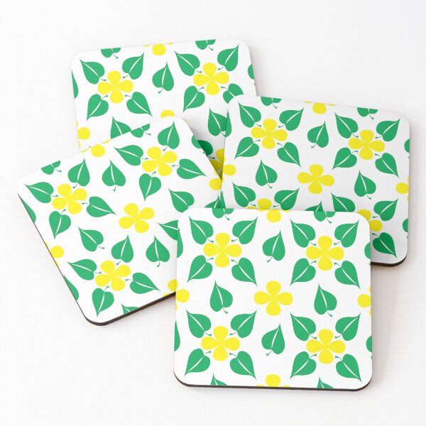Item preview, flowers yellow green leaves seamless designed and sold by WSShopArt21.