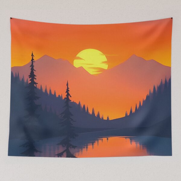 Item preview, Add a Touch of Beauty and Tranquility to Your Space with Our Wide Range of Gorgeous Minimalist Landscape Sunrise Water View Prints designed and sold by supeart.