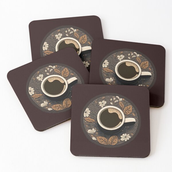 Item preview, Wake Up and Smell the Coffee - Coaster Art Illustration designed and sold by PixelPerfectCo.