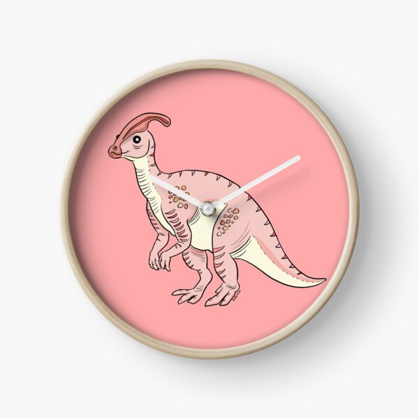Pink parasaurolophus Clock