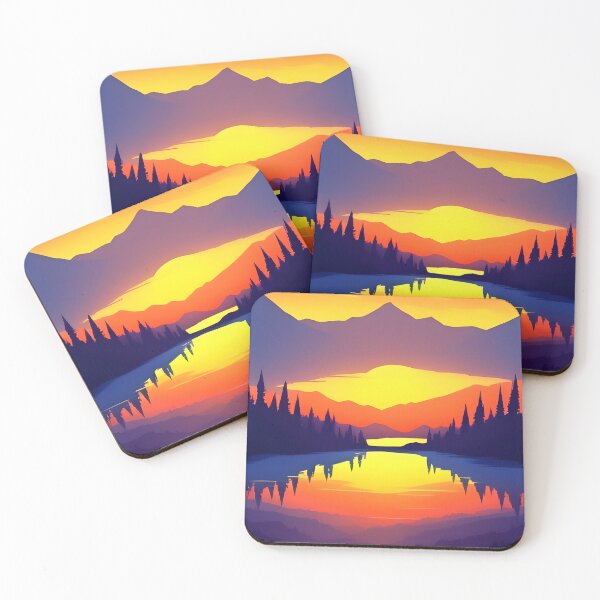 Item preview, Add a Touch of Beauty and Tranquility to Your Life with Our Stunning Minimalist Landscape Sunrise Water View Prints designed and sold by supeart.