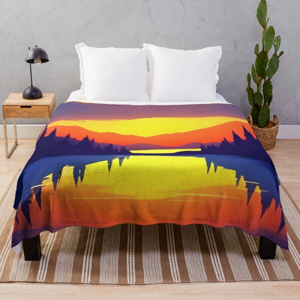 Item preview, Add a Touch of Beauty and Tranquility to Your Life with Our Stunning Minimalist Landscape Sunrise Water View Prints designed and sold by supeart.