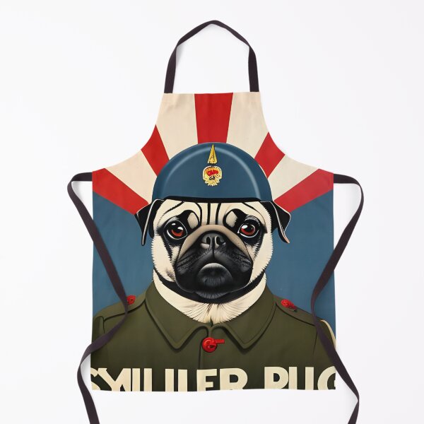 Item preview, Retro pug dog soldier with helmet - vintage style designed and sold by Dalive.