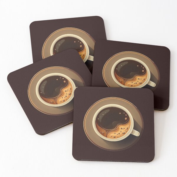 Item preview, Wake Up and Smell the Coffee - Coaster Art Illustration designed and sold by PixelPerfectCo.