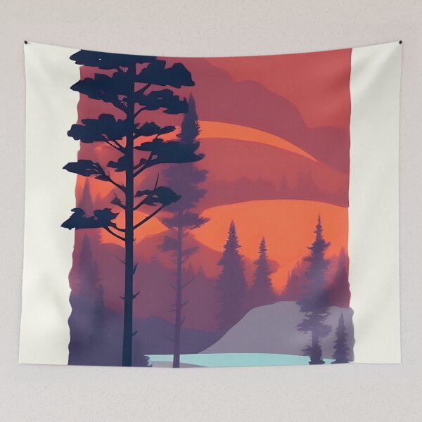Item preview, Find the Perfect Minimalist Forest Landscape Print for Your Home Decor Needs designed and sold by supeart.
