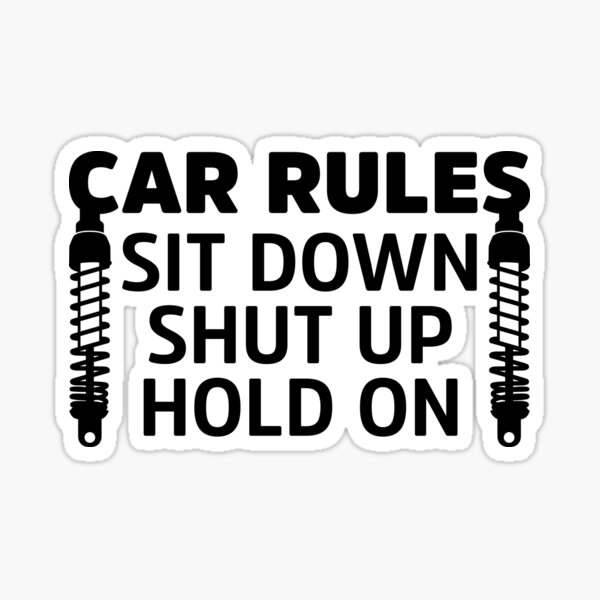 Vehicle Rules Funny Warning Stickers | Safety Instructions Labels Decals  (pair) 