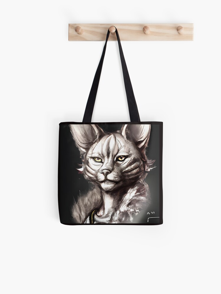 Thumbnail 1 of 2, Tote Bag, Tabaxi warlock designed and sold by Cjars.