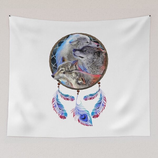 Item preview, Four Wolves Dreamcatcher Blue designed and sold by Barnissim.