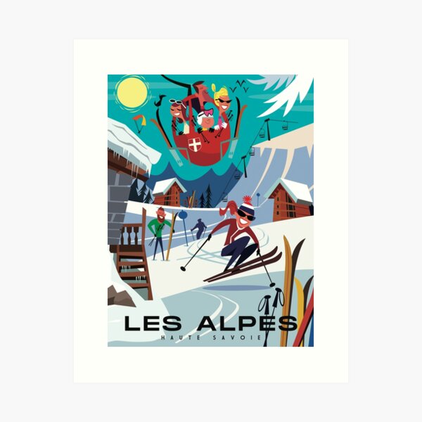 Item preview, Les Alpes ski poster designed and sold by GAGodel.