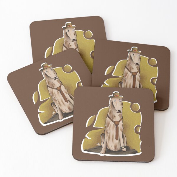 Item preview, Borzoi with Mosutache, hat, and tie designed and sold by Jan-TMous.