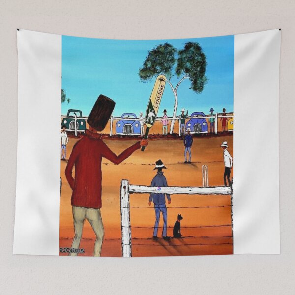 Item preview, "Ned Kelly goes into bat for Lyrebird Cricket"  1st Innings designed and sold by EJCairns.