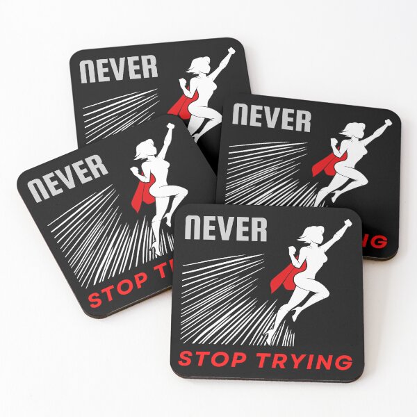 Item preview,  Never stop trying motivational design designed and sold by DigitalMagShop.