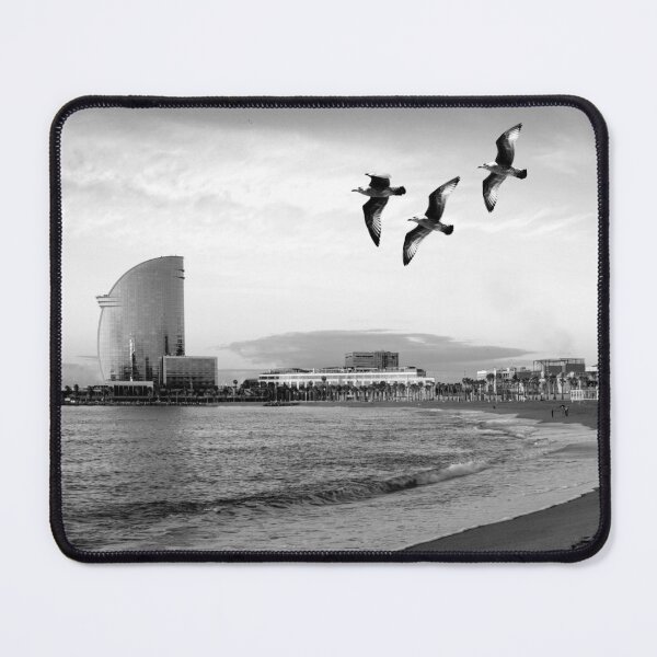Item preview, Barcelona, Spain - Barceloneta beach Black and White Landscape designed and sold by Ladies-Boutique.