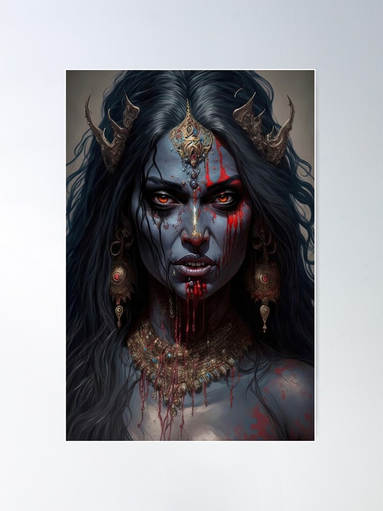 Goddess Mary Kali Shakti Persephone Dark Mother Sky Deity Spiritual, Interesting, Unusual Framed Photo Paper Poster Digital Art outlets High Quality