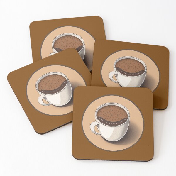 Item preview, Wake Up and Smell the Coffee - Coaster Art Illustration designed and sold by PixelPerfectCo.