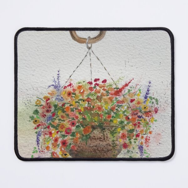 Item preview, Summer Hanging Basket in Watercolour designed and sold by lilacshoes_art.