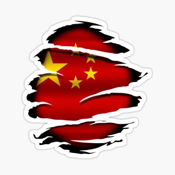 Aperçu de l'œuvre Chine - Chinois - Drapeau déchiré - Tatouage créée et vendue par WdiCreative.