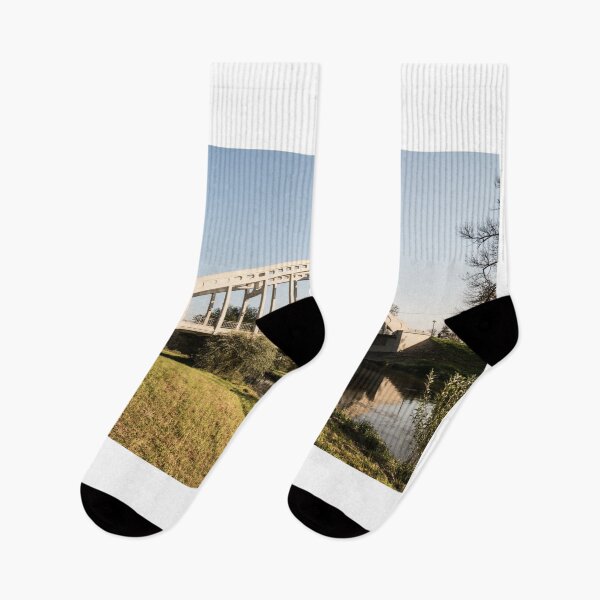 Item preview, Brdige above river during autumn day with clear sky designed and sold by honza28683.