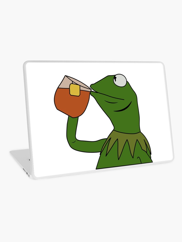 Sipping Tea Meme King But That S None Of My Business Laptop Skin By Ccheshiredesign Redbubble