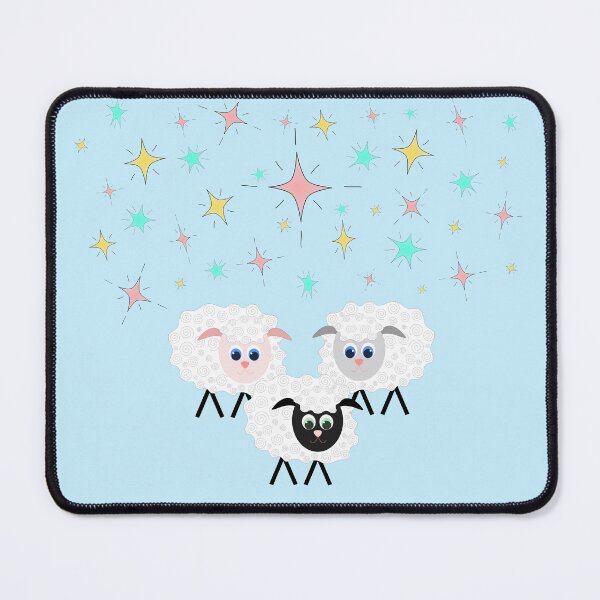 Item preview, Cute & Adorable Cartoon Sheep with Colorful Stars on Blue designed and sold by Karen McFarland.