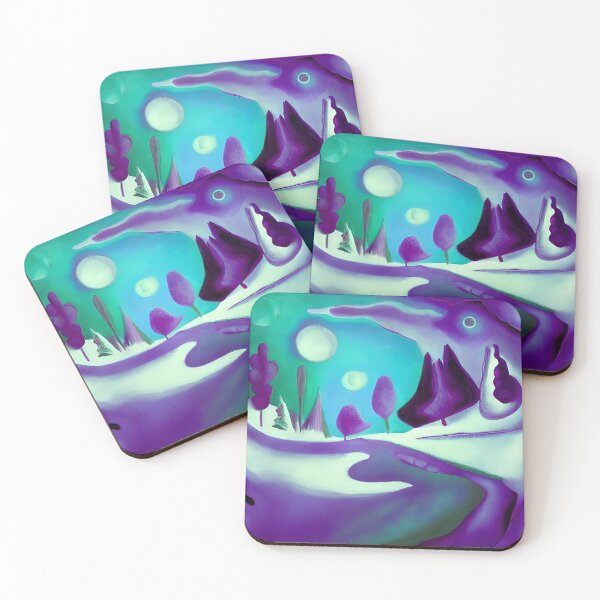 Artikelvorschau, Ein bezauberndes Winterwunderland: Eine abstrakte Ansicht von Purple Snowy Mountains entworfen und verkauft von FreeSpirit-Shop.