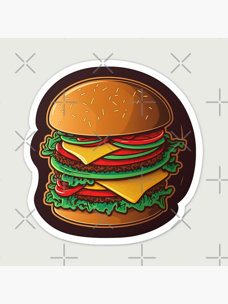 A hamburger sticker is a type of sticker featuring an image of a