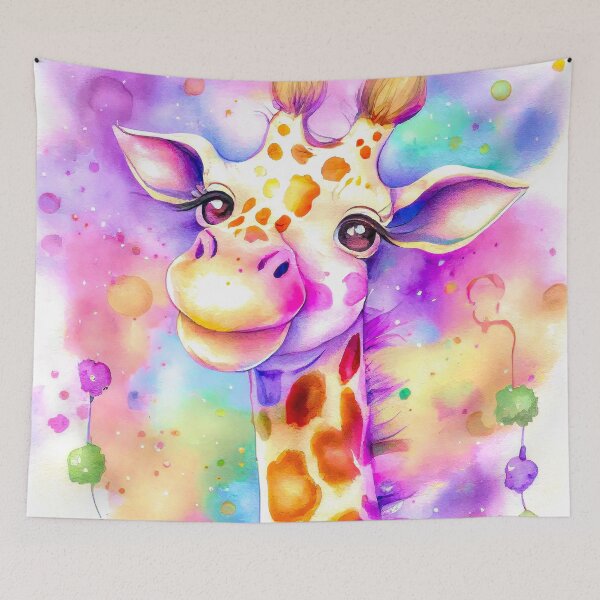 Item preview, Colorful Rainbow Giraffe Art designed and sold by AnuGoldPrints.