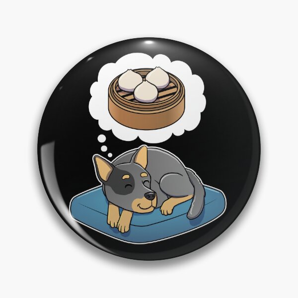 Item preview, Australian Cattle Dog dreaming about Dim Sum Buns designed and sold by DoggieDelights.