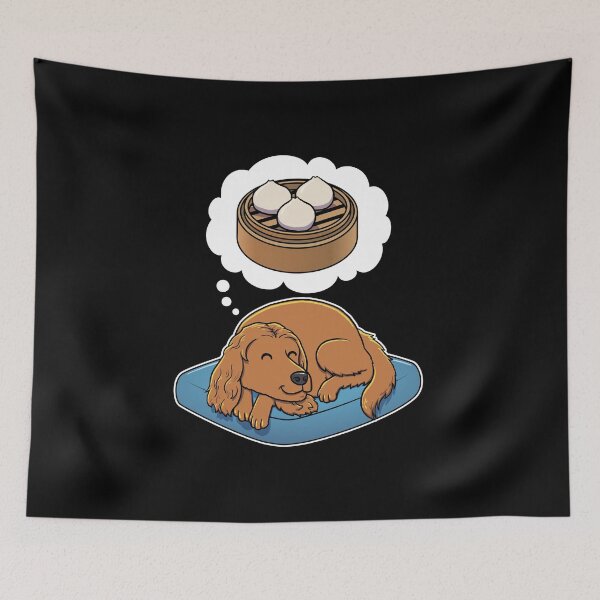 Item preview, English Cocker Spaniel dreaming about Dim Sum Buns designed and sold by DoggieDelights.