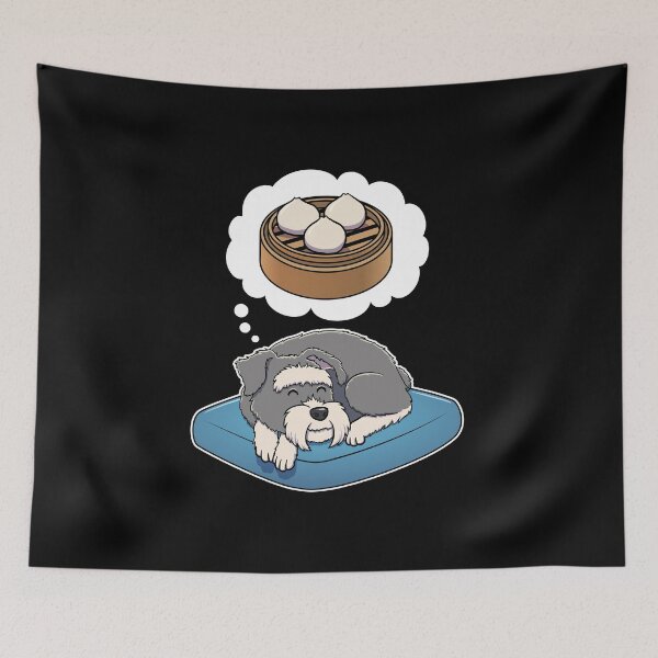 Item preview, Miniature Schnauzer dreaming about Dim Sum Buns designed and sold by DoggieDelights.