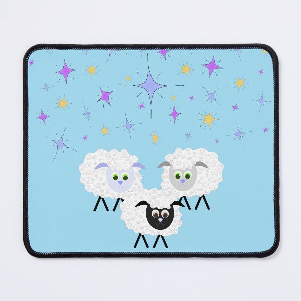 Item preview, Cute & Adorable Cartoon Sheep with Colorful Stars on Blue designed and sold by Karen McFarland.