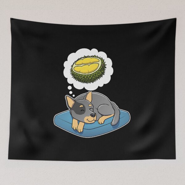 Item preview, Australian Cattle Dog dreaming about Durian designed and sold by DoggieDelights.