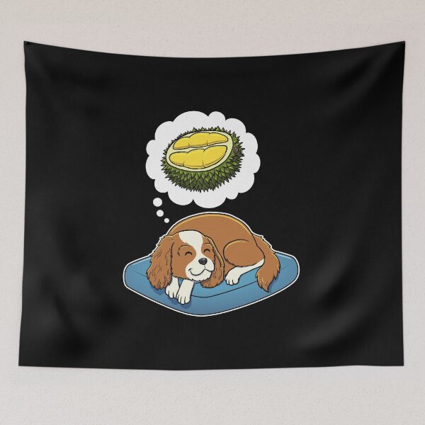 Aperçu de l'œuvre Cavalier King Charles Spaniel dreaming about Durian créée et vendue par DoggieDelights.