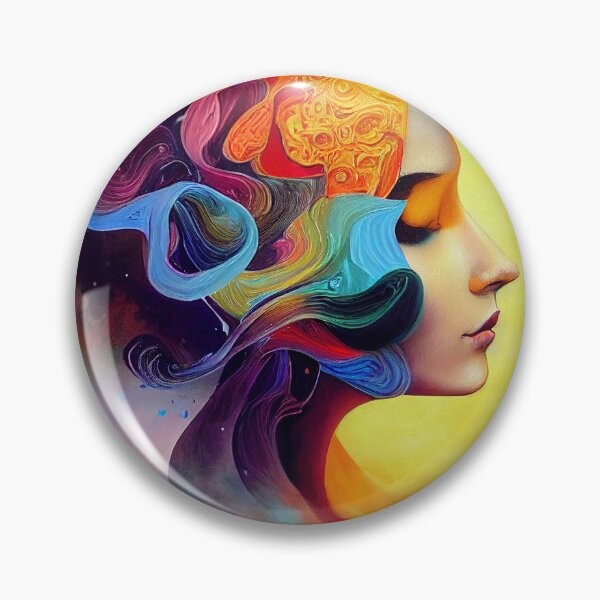 Item preview, portrait of a colourful woman designed and sold by TripleEdge22.