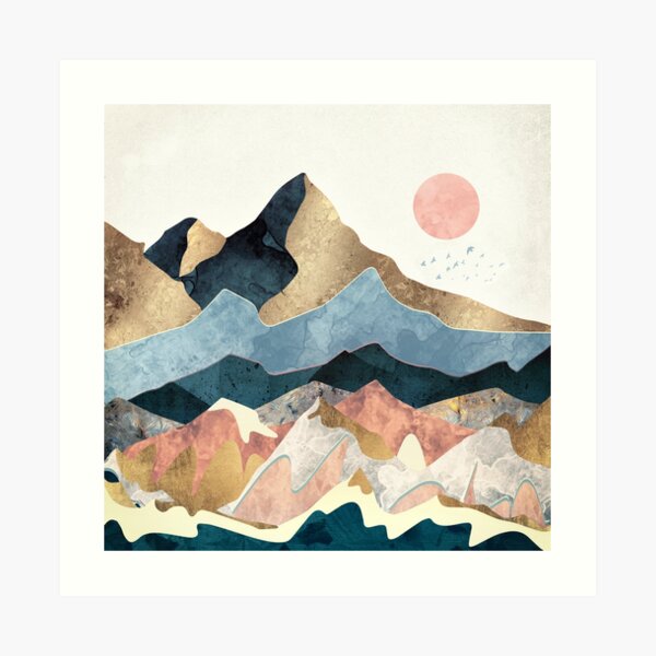 Golden Peaks Art Print
