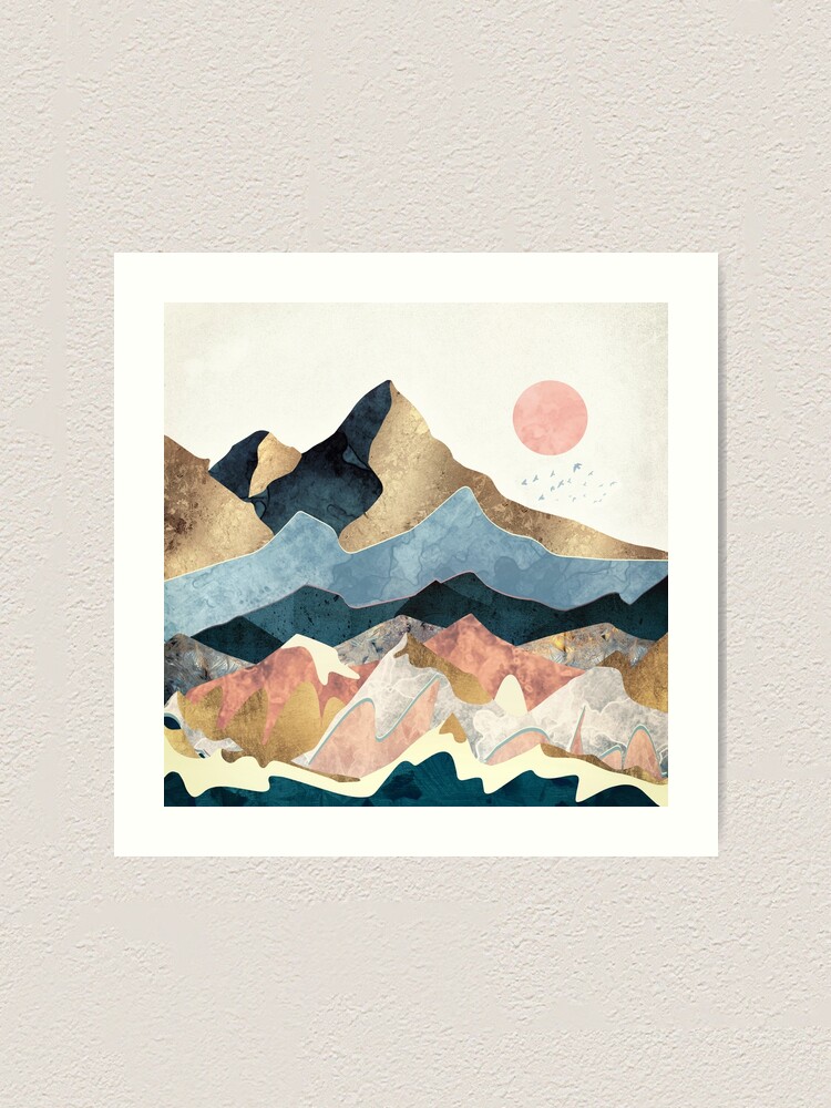 Alternate view of Golden Peaks Art Print