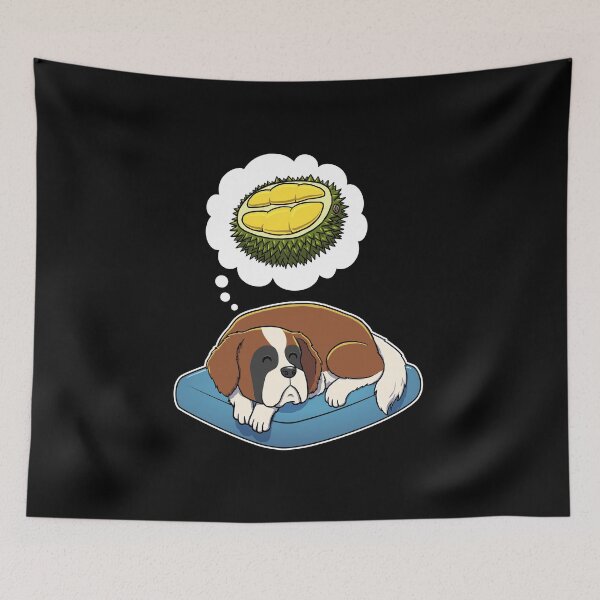 Item preview, St Bernard dreaming about Durian designed and sold by DoggieDelights.