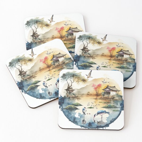 Item preview, China Landscape watercolor beautiful colors designed and sold by jojolescargot.
