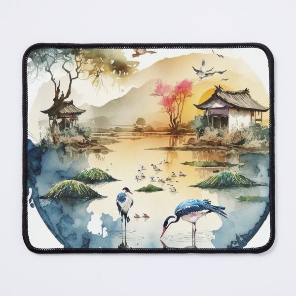 Item preview, China Landscape watercolor beautiful colors designed and sold by jojolescargot.