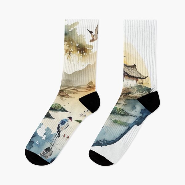 Item preview, China Landscape watercolor beautiful colors designed and sold by jojolescargot.