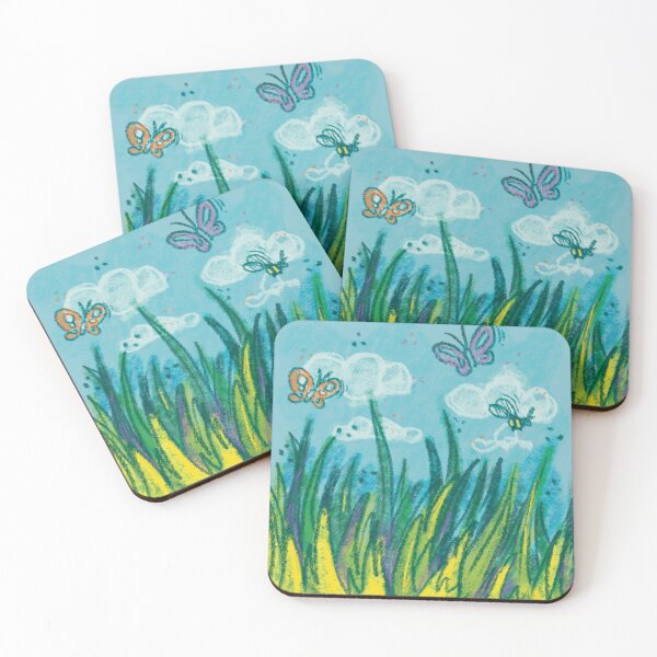 Artikelvorschau, Schmetterlinge Green Grass Blue Sky entworfen und verkauft von Fransyn.