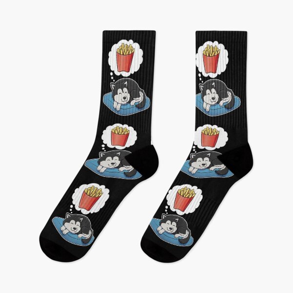 Item preview, Alaskan Malamute dreaming about French Fries designed and sold by DoggieDelights.