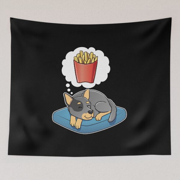 Item preview, Australian Cattle Dog dreaming about French Fries designed and sold by DoggieDelights.