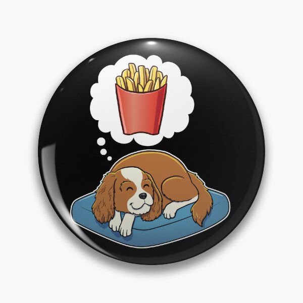 Artikelvorschau, Cavalier King Charles Spaniel dreaming about French Fries entworfen und verkauft von DoggieDelights.