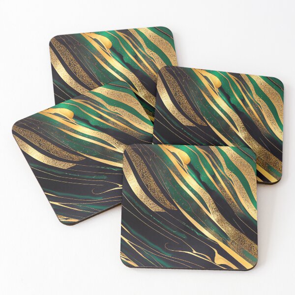 Item preview, Black green gold marble texture designed and sold by AppleElf.