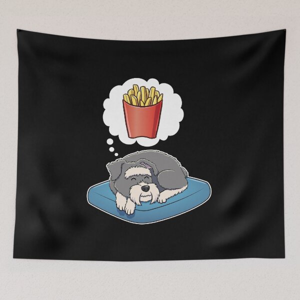 Item preview, Miniature Schnauzer dreaming about French Fries designed and sold by DoggieDelights.